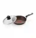 Imusa Sartén Antiadherente con Tapa de Vidrio 20 cm
