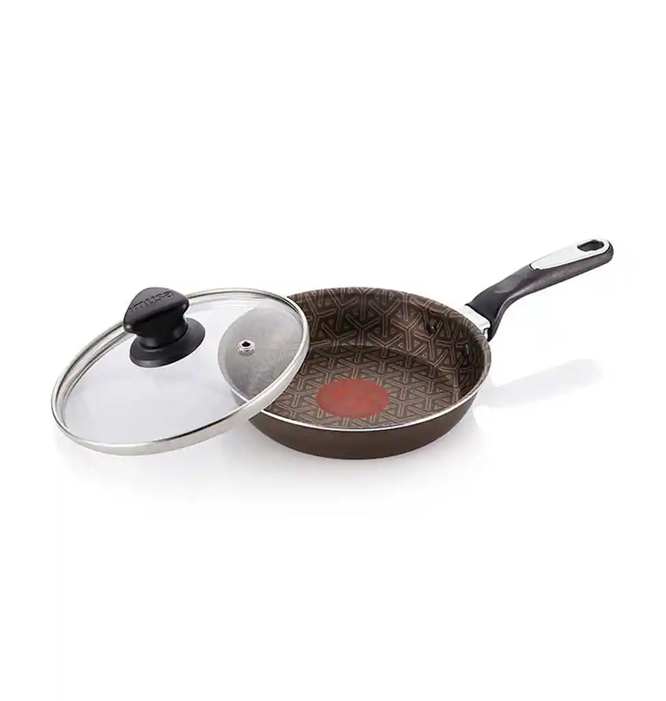 Imusa Sartén Antiadherente con Tapa de Vidrio 20 cm