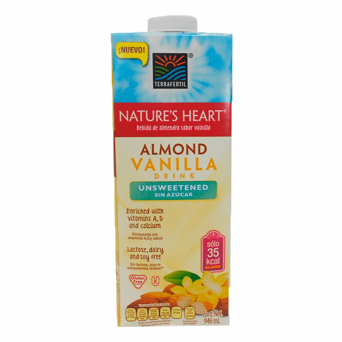 Bebida de Almendra Vainilla sin azúcar NATURES HEART 946 mL