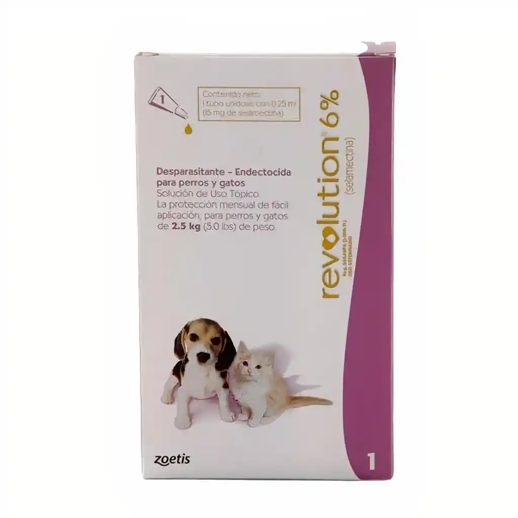 Revolution Antipulgas Rosado Perros Gatos 2.5 Kg 0.25 mL