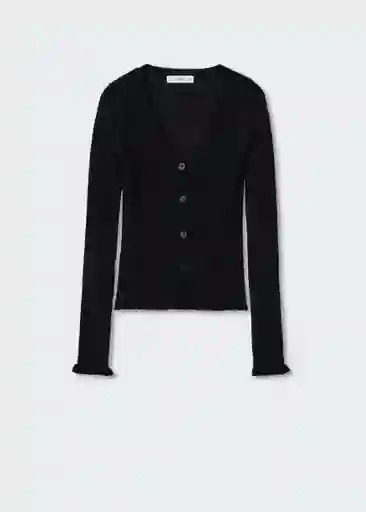 Cardigan Ruffi Negro Talla S Mujer Mango