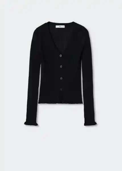 Cardigan Ruffi Negro Talla S Mujer Mango