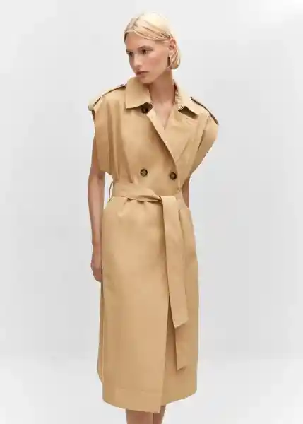 Abrigo Trench Asterix Camel Talla S Mujer Mango