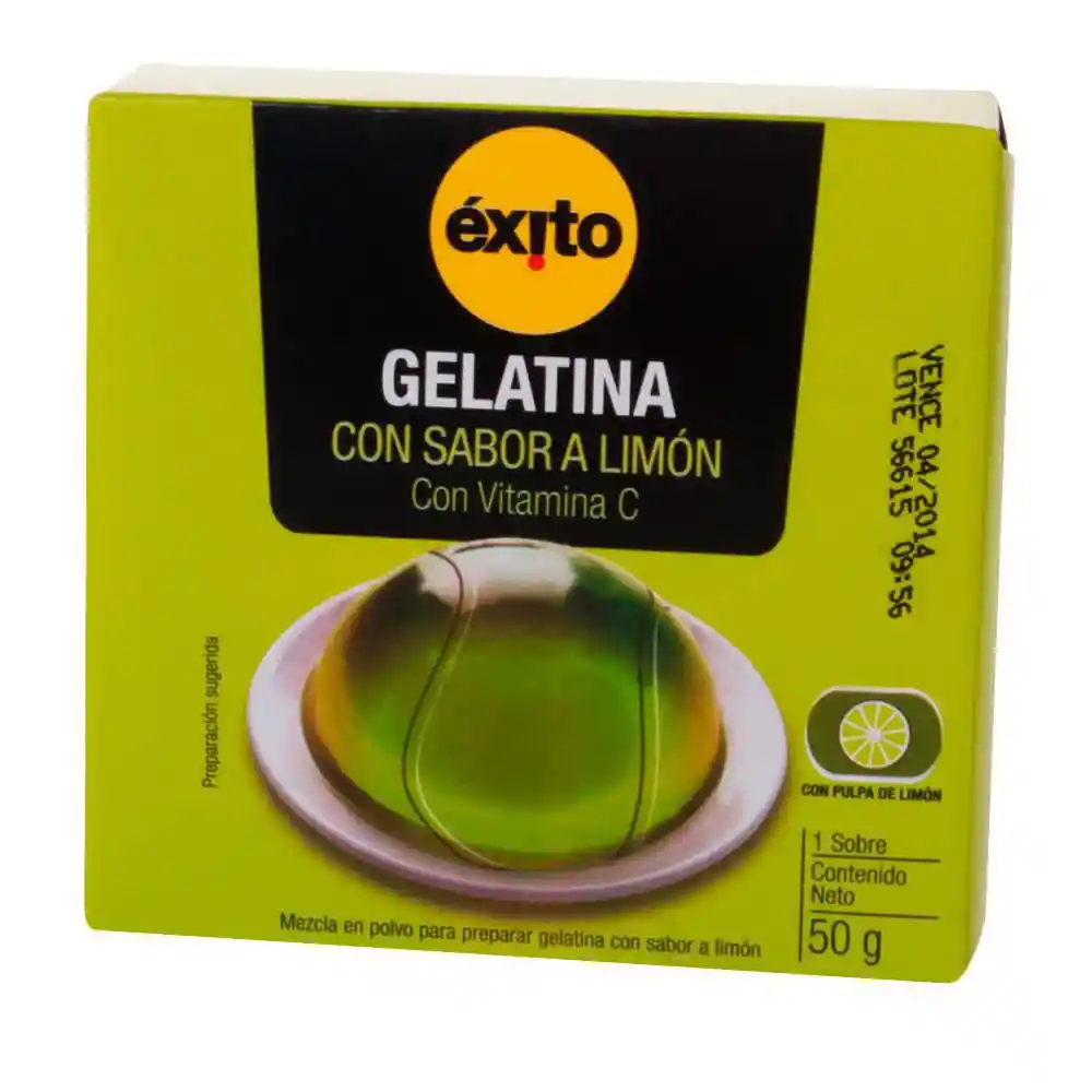 Gelatina limon Exito