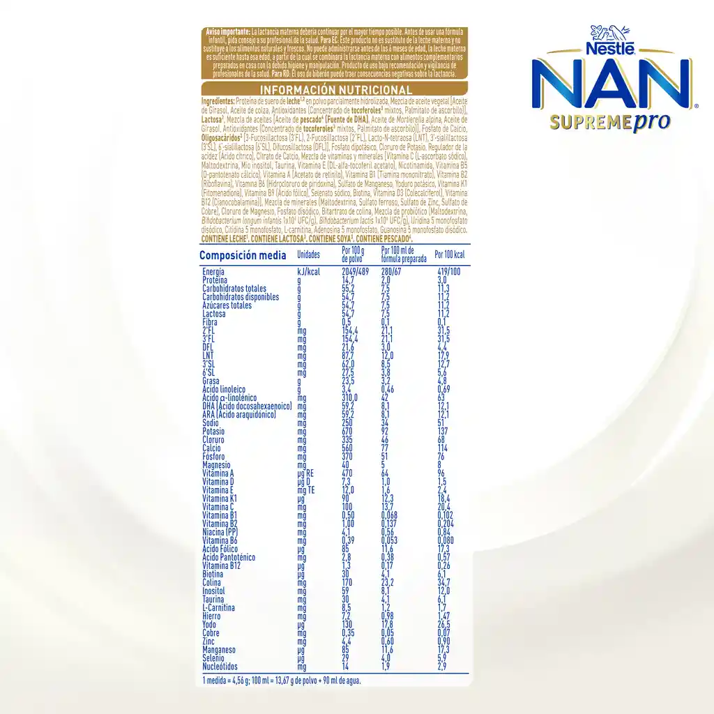 Fórmula infantil NAN SUPREMEPRO 2 x 800g