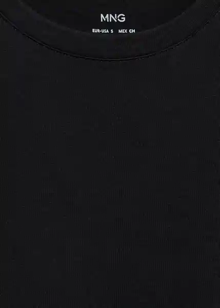 Camiseta Chalaca Negro Talla XS Mujer Mango