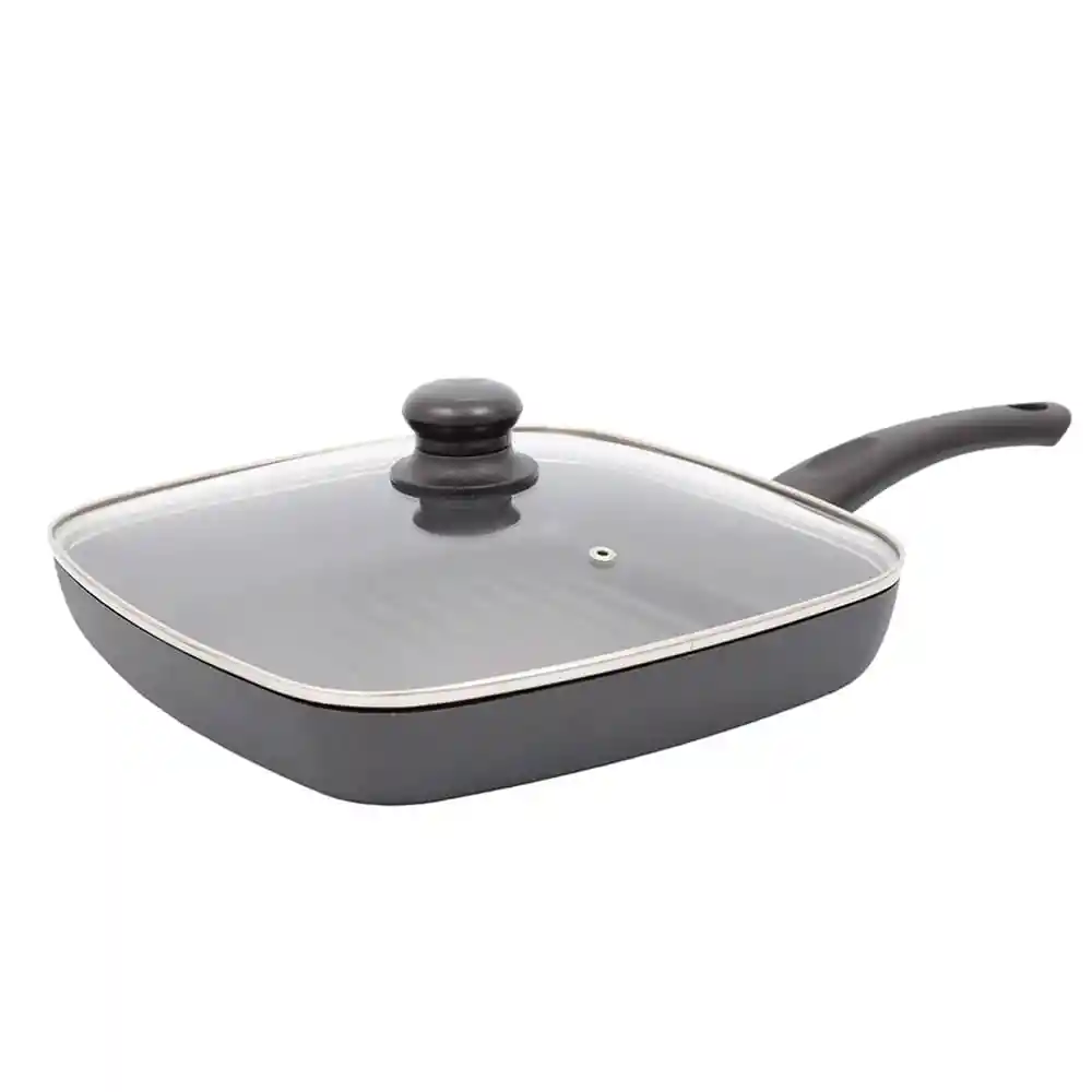 Plancha Universal Aliada Grill Tapa de Vidrio 28x28