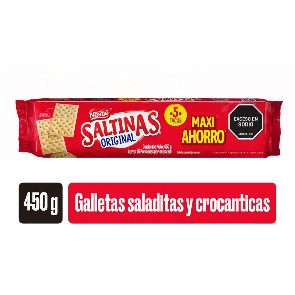 Galletas SALTINAS Original 5 tacos x 450g