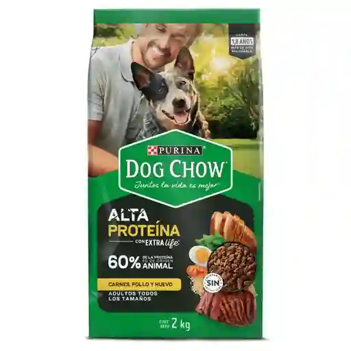 Dog Chow Alta Proteína Carnes Pollo y Huevo Adultos Extra Life