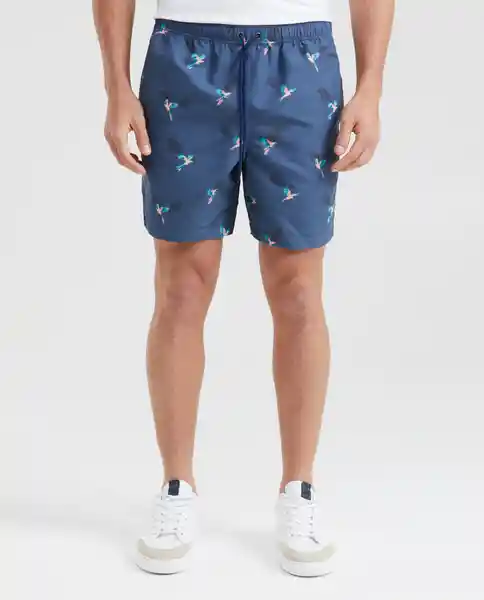 Short Bird Print Swimwear Azul Dark Ultra Oscuro L Chevignon