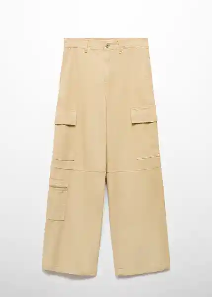 Pantalón Danna Camel Talla 32 Mujer Mango