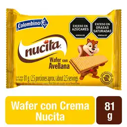 Colombina Nucita Galleta Wafer con Crema Sabor a Avellana