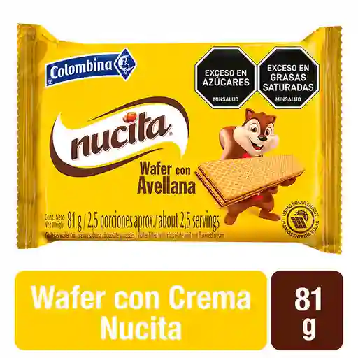 Colombina Nucita Galleta Wafer con Crema Sabor a Avellana