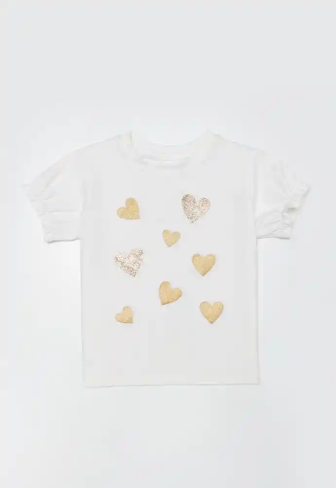 Camiseta Manga Corta 18/24mese-ivory