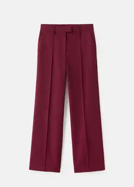 Pantalón Maca Burdeos Talla 36 Mujer Mango