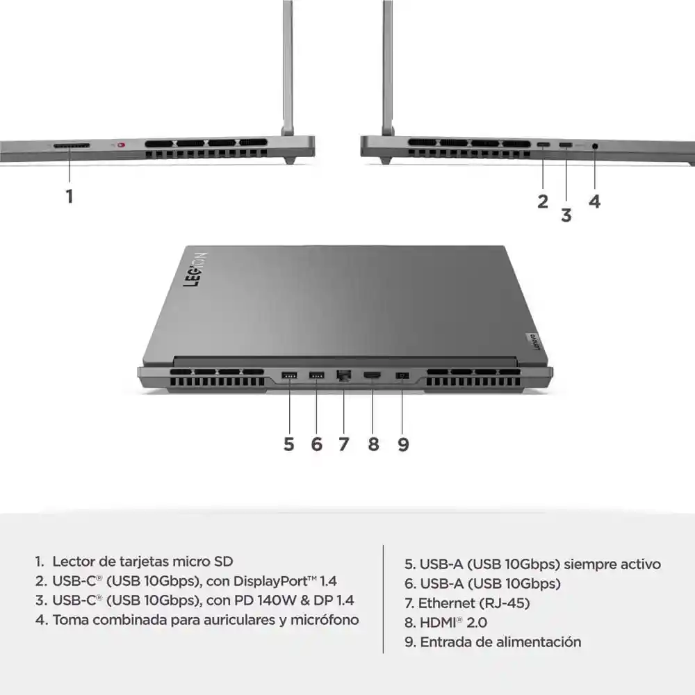 Portátil Gaming Lenovo Legion Slim 5 Amd Ryzen 7 8845hs Ram 24 Gb 1 Tb Ssd