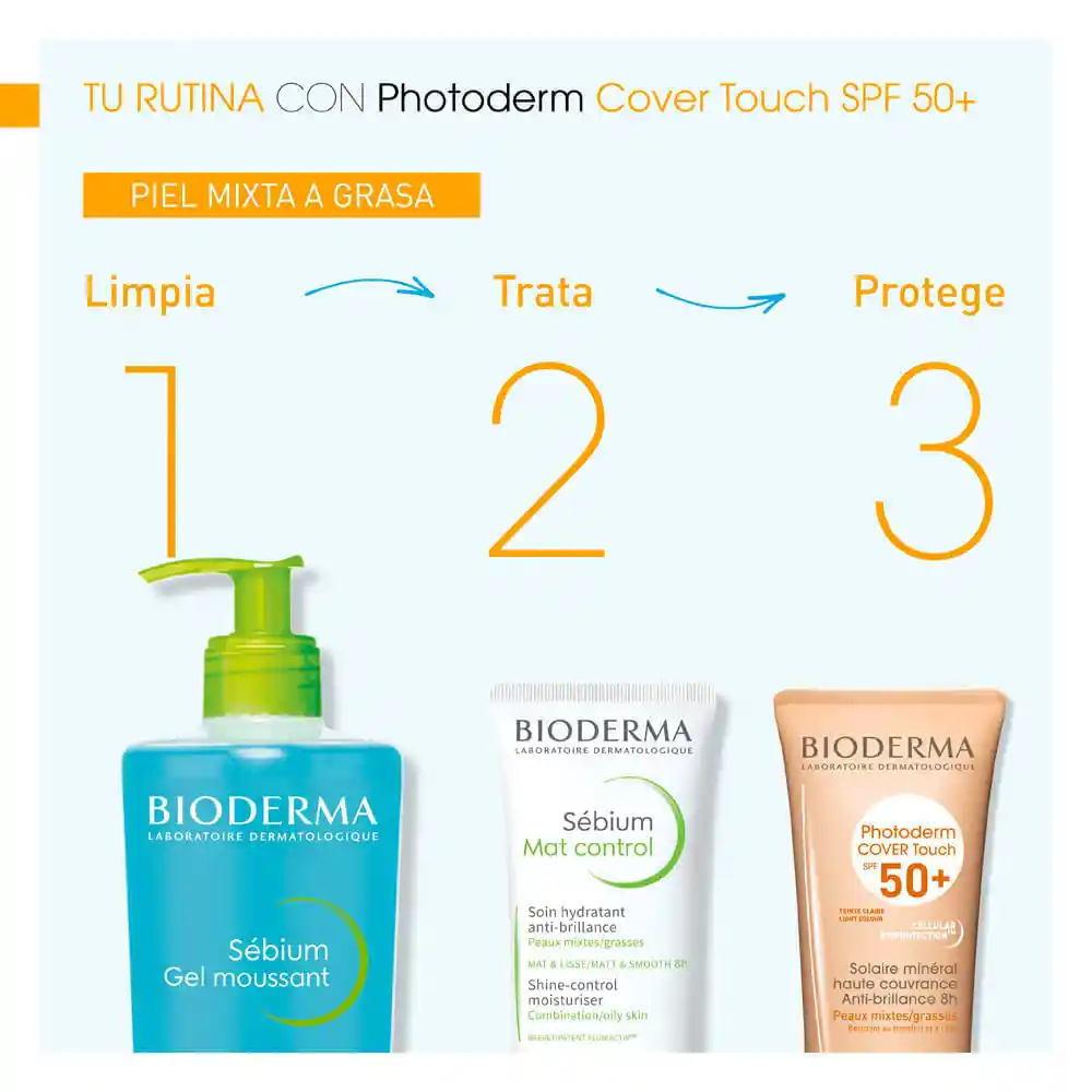 Bioderma-Photoderm Protector Solar Cover Touch Tinte Claro Spf50