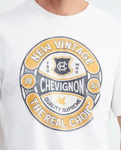 New Vintage T-shirt M/c Crudo Prístino Claro Talla L Hombre Chevignon