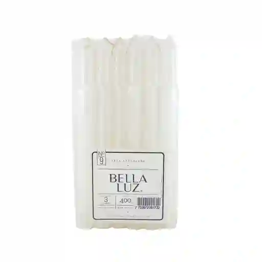 Vela Acanalada Blanca 400gr Packbella Luz