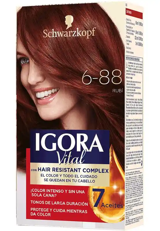 Igora Tinte Capilar Permanente Tono 6-88 Rubí