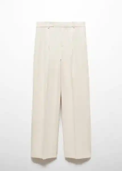 Pantalón Alicante Piedra Talla 46 Mujer Mango