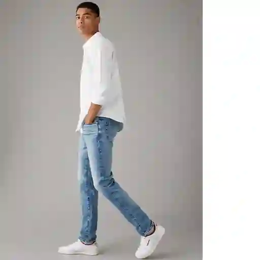Jean Slim Straight Hombre Azul Talla: 36 x 30 American Eagle