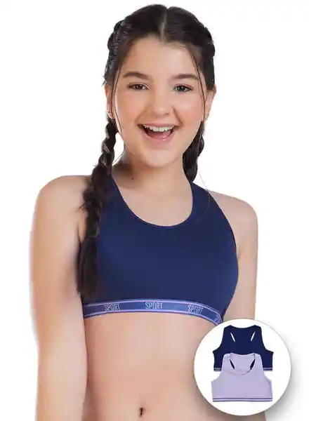 Fi-Kids Pack Top Básico Niña Azul Claro Talla 8