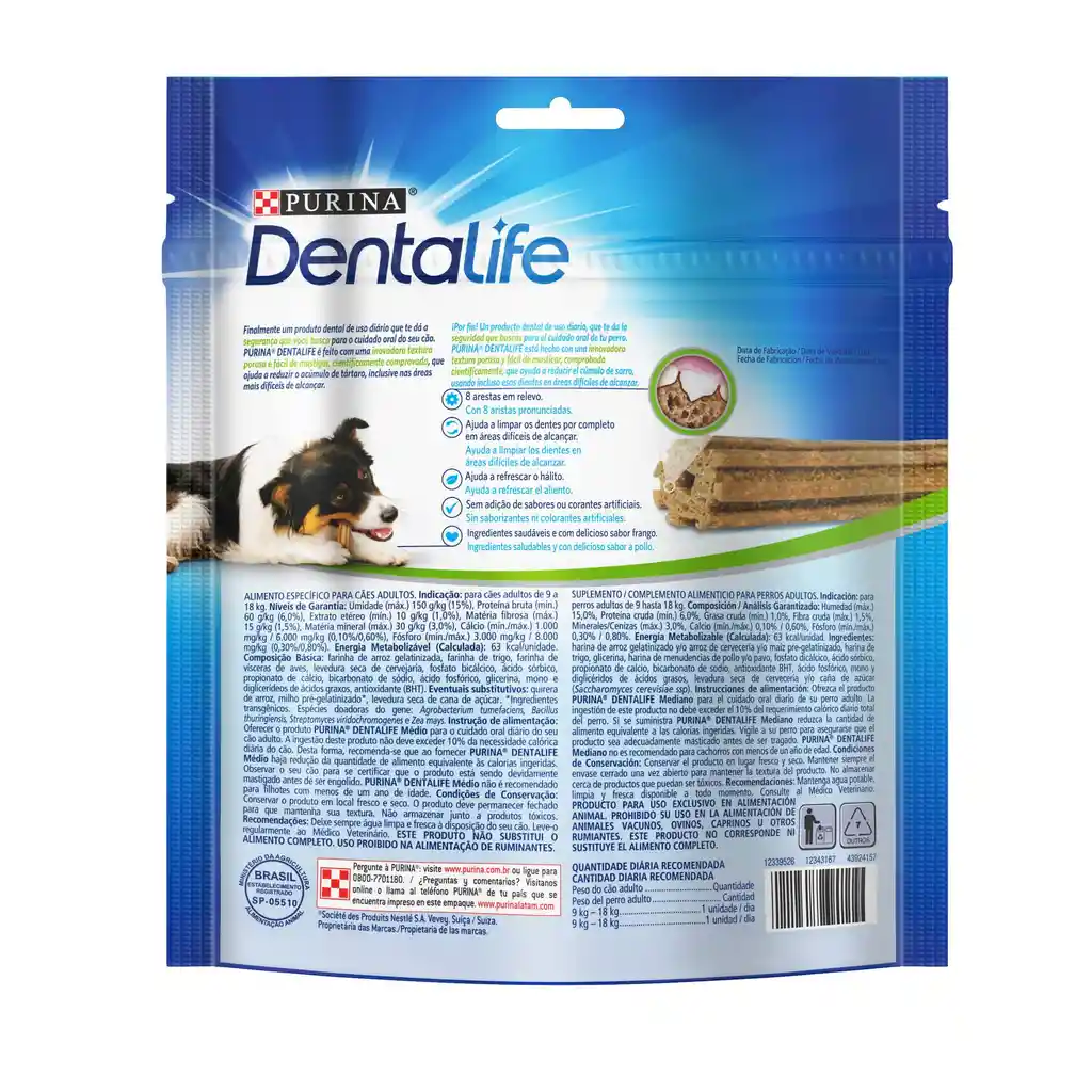 Snack oral para perro razas medianas y grandes Dentalife x 119gr