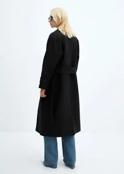 Abrigo Traviata Negro Talla 24 Mujer Mango