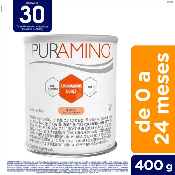 Puramino Fórmula Infantil Especializada 400 g