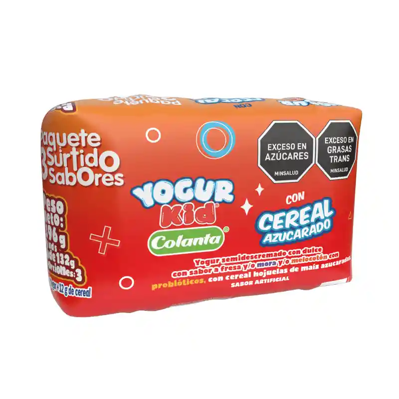 Colanta Yogur Kids Sabores Surtidos Con Cereal Azucarado