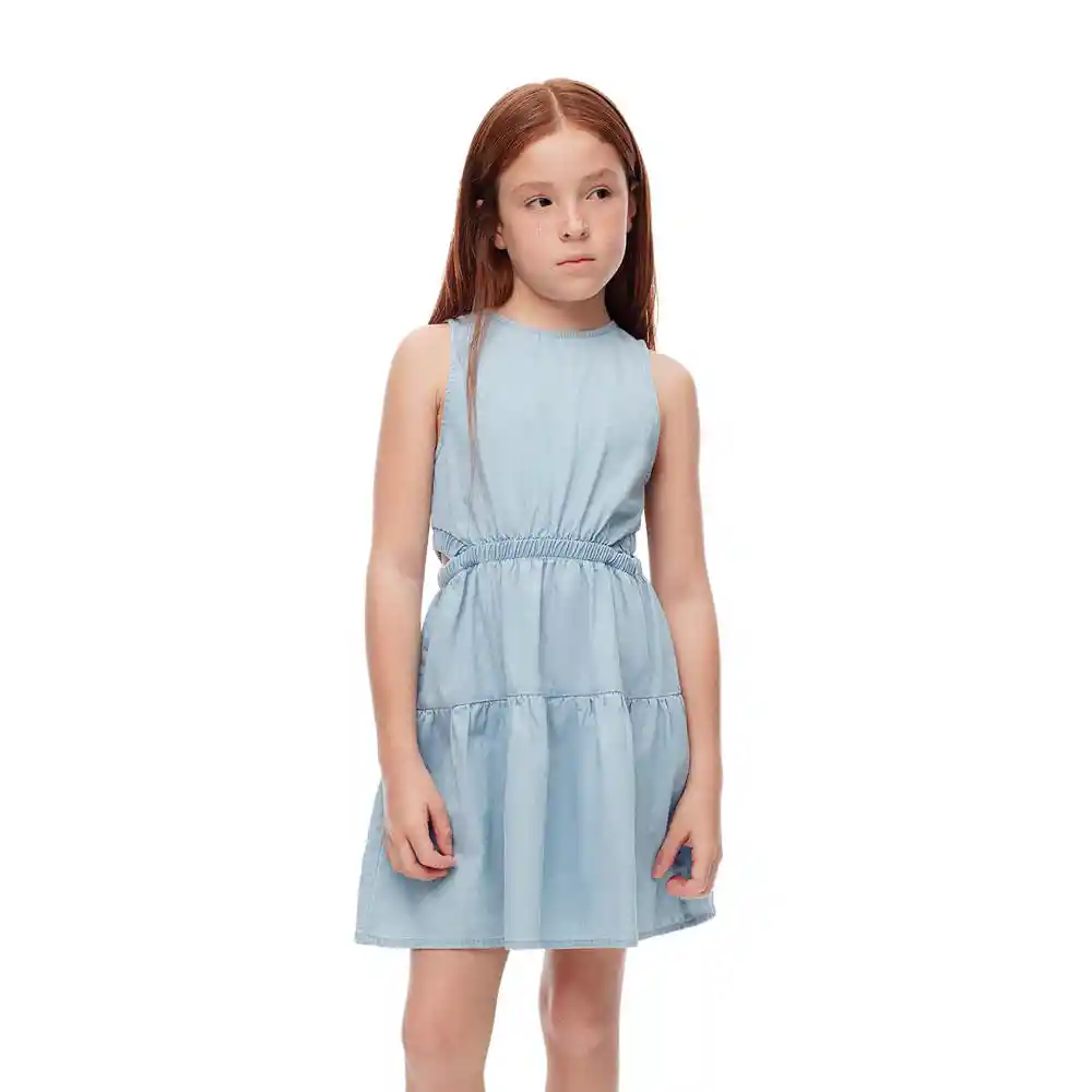 Vestido Corto Manga Sisa en Tejido Plano Kids Femenino Lecix Kd Gef Talla 6