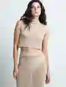 Tejido Mujer Beige Arena Claro Talla M - 481F055 Naf Naf