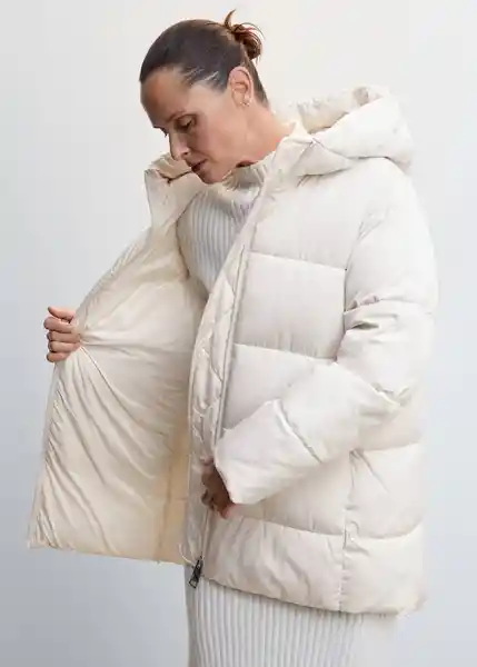 Abrigo Anorak Tokyo Offwhite Talla 18 Mujer Mango