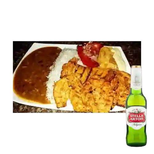Combo Corriente de Pechuga Asada +Stella Artois 350ml