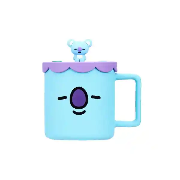 Bt21 Taza Cerámica Con Tapa de Silicona Koya Colección 425 mL