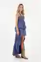 Vestido Largo Luvana Azul Talla 02 M