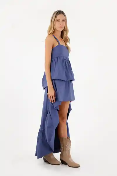 Vestido Largo Luvana Azul Talla 02 M