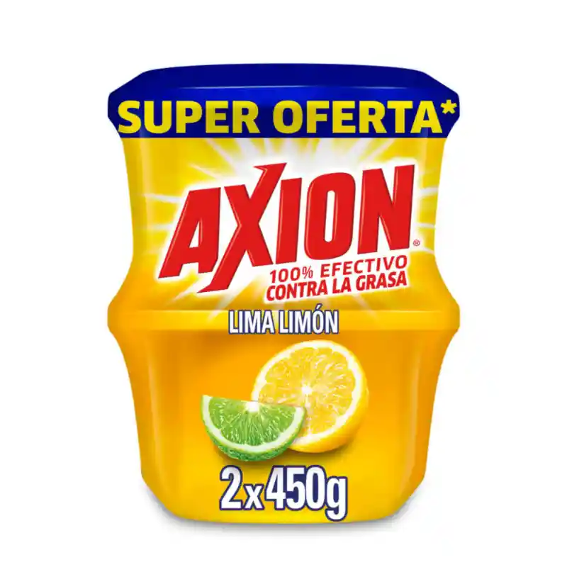 Lavaplatos en Crema Axion Lima Limon 450g x2