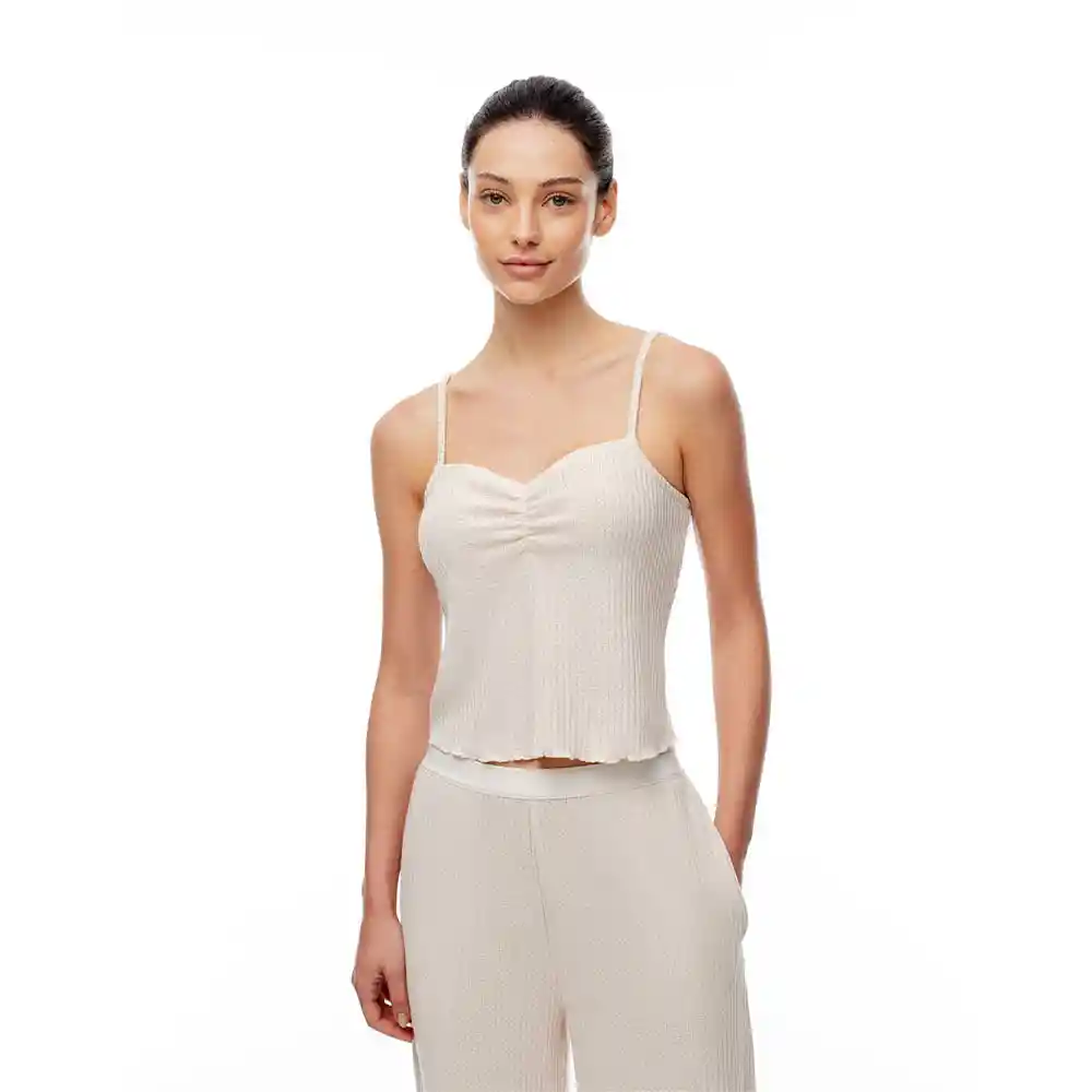 Camiseta de Tiras Tejido de Punto Femenino Lusay Tshirt Gef Talla S