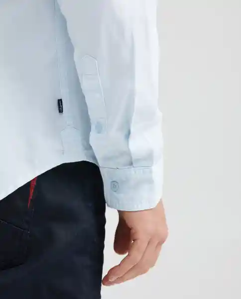 Camiseta Dyed Twill M/L Masculino Azul Raso Claro T. S Chevignon