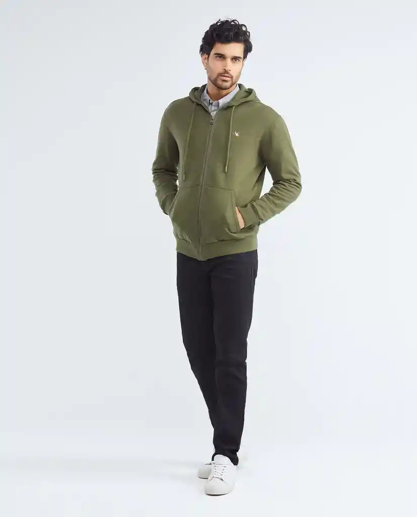 Zipper Basic Hoodie Verde Selva Ultraoscuro Talla M Hombre Chevignon