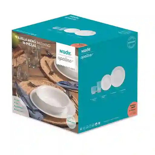 Vajilla 4 Puestos/16 Pzs Opalino Nadir 9853en16