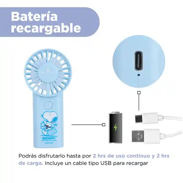 Ventilador de Mano Snoopy Little Space Explorer Azul Miniso