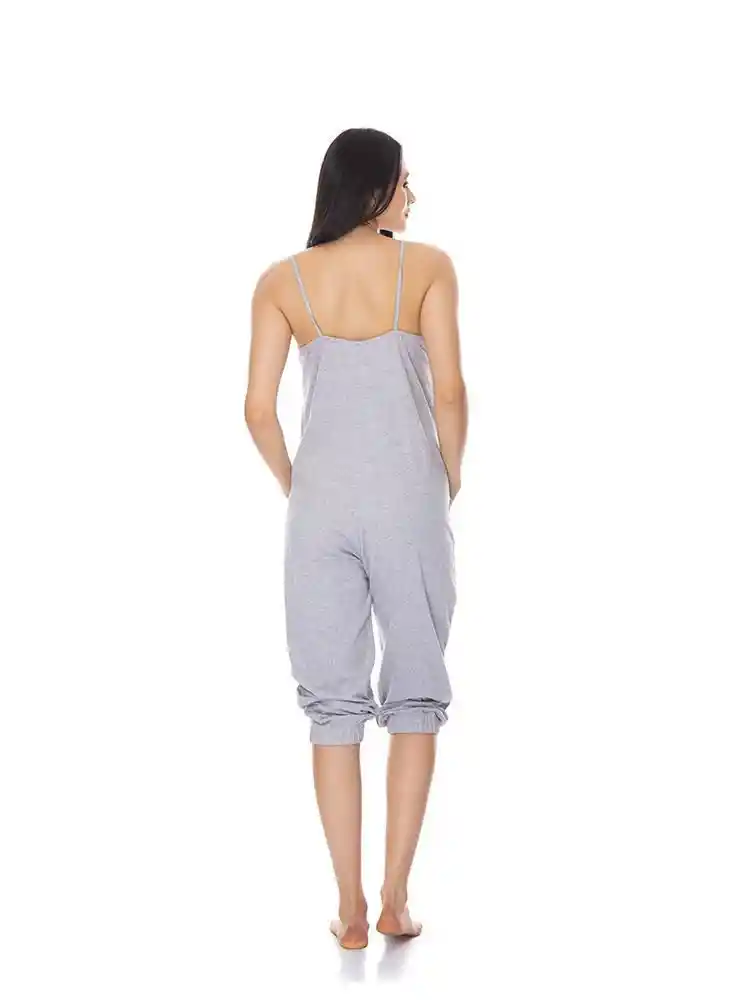 St Even Pijama Enterizo Con Bolsillos Gris 17329