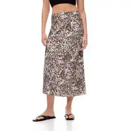 Falda Midi Tiro Alto Tejido Plano Femenino Lufow Gef Talla L