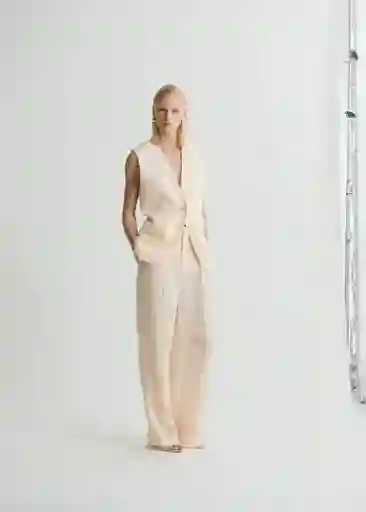 Pantalón Mire Vainilla Talla 36 Mujer Mango