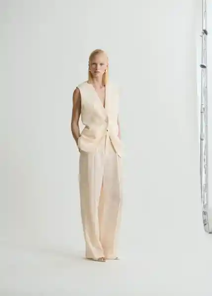Pantalón Mire Vainilla Talla 36 Mujer Mango