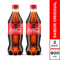 2 x Coca-Cola Gaseosa Sabor Original 600 mL x 2 Und