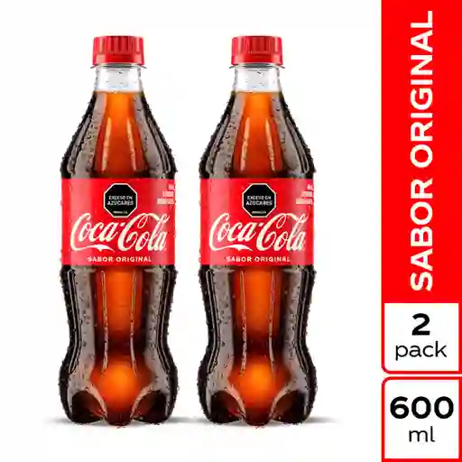 2 x Coca-Cola Gaseosa Sabor Original 600 mL x 2 Und
